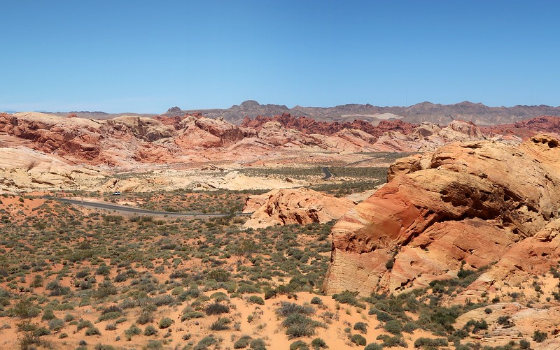 Enjoying the beautiful landscapes of Valley of Fire in Nevada from a high vantage point Enjoying the beautiful landscapes of Valley of Fire in Nevada from a high vantage point