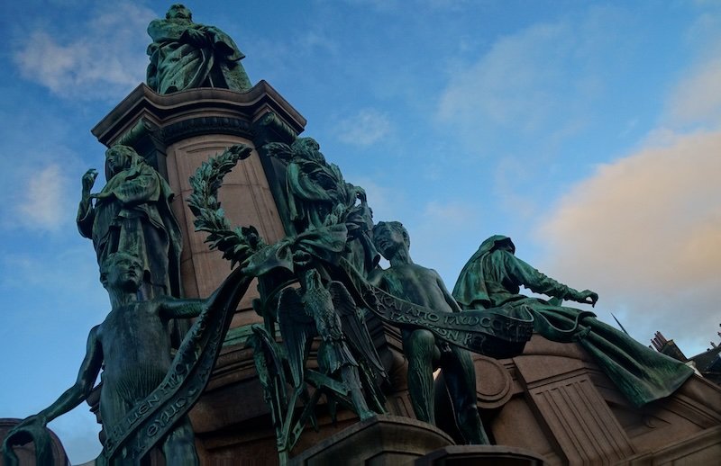 Epic monument in Edinburgh, Scotland macro details 