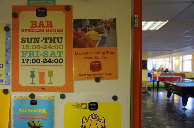 Events at Abraham Hostel Jerusalem, Israel as posted on the community wall for every guest to clearly see as they pass by 