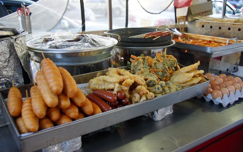 Experiencing a new culture trying Korean street food 