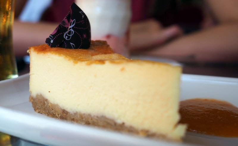 Fancy and decadent cheese cake served in Budapest, Hungary 