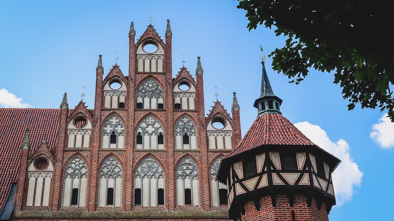 Fascinating facade brick details of Malbork Castle in Poland 