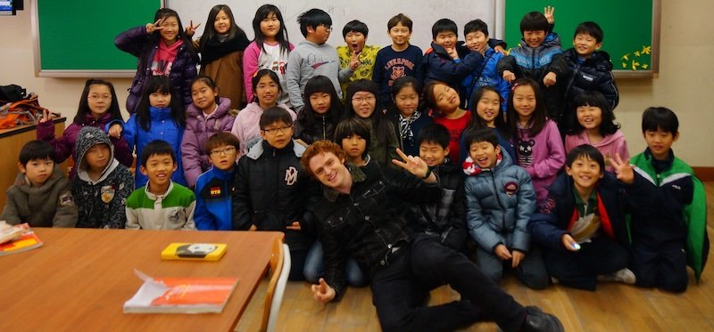Final class photo teaching English in South Korea with Nomadic Samuel with his students for the last time Final class photo teaching English in South Korea with Nomadic Samuel with his students for the last time