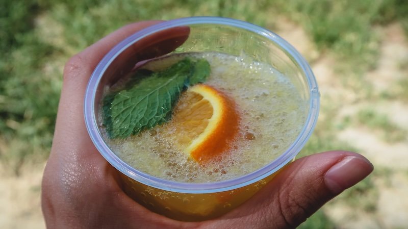 Fresh citrus and lime drink in Hungary 