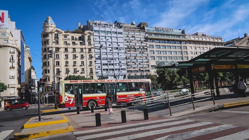Getting around Buenos Aires by local bus as a form of transportation option in the city 