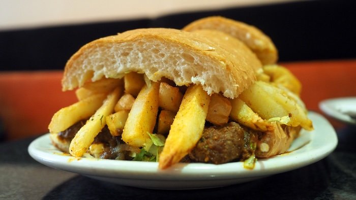 Glorious Gatsby sandwich loaded up to the brim in Cape Town, South Africa 