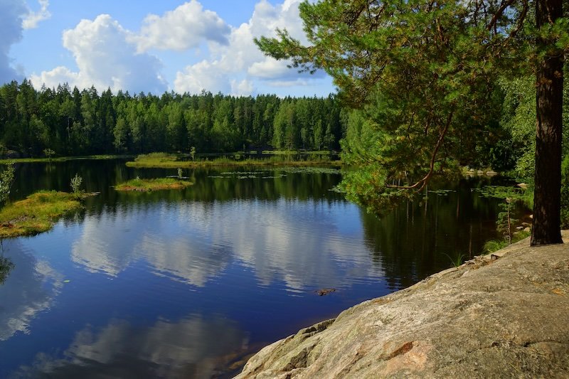 Gorgeous lake views at Nuuksio National Park in Finland 