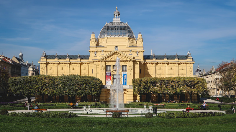 Green Horseshoe connected parks in Zagreb with beautiful fountains and traditional buildings on offer in Croatia 