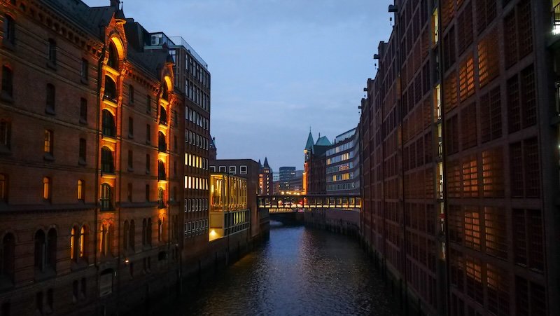 Hamburg city views at night in Germany Hamburg city views at night in Germany