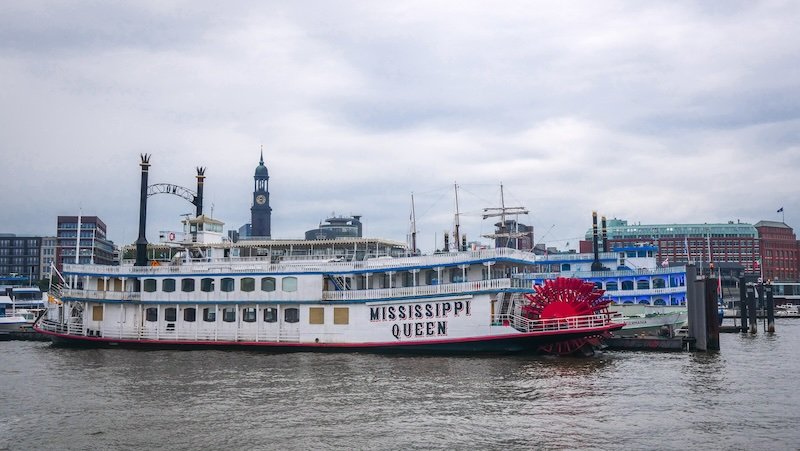 Hamburg Mississippi Queen boat docked in Germany Hamburg Mississippi Queen boat docked in Germany