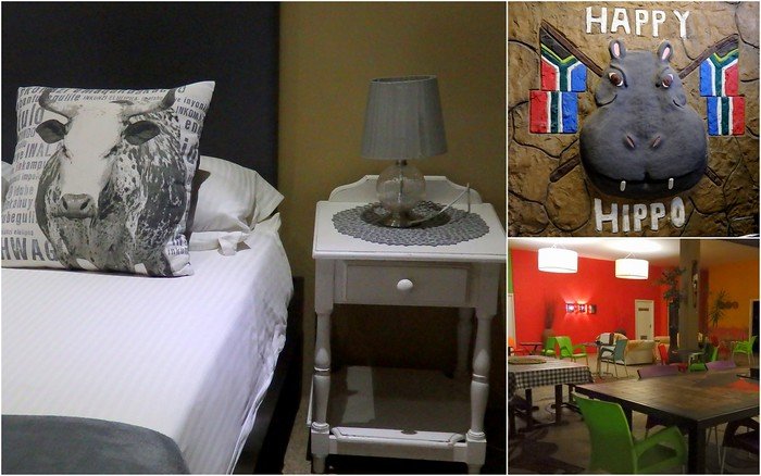 Happy Hippo in Durban, South Africa was where we stayed overnight and we enjoyed its quirky charms and comfortable rooms and hang out areas 