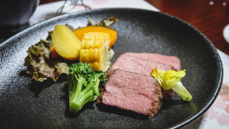 Hida beef dish during our Kaiseki dinner at Ryokan Seiryu was the highlight of the entire meal in Takayama, Japan Hida beef dish during our Kaiseki dinner at Ryokan Seiryu was the highlight of the entire meal in Takayama, Japan
