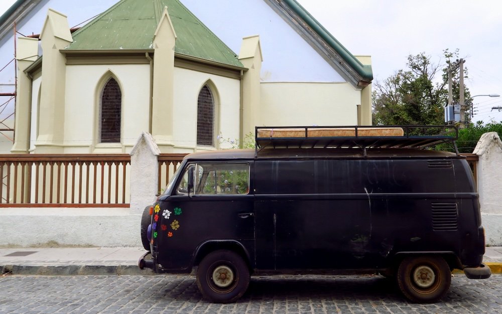 Hippie van to get to Valparaiso on a day trip from Santiago, Chile 