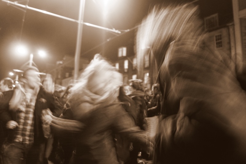 Hogmanay crowd motion blur creative shot in Edinburgh, Scotland 