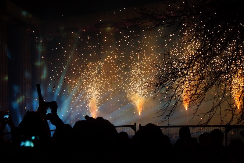 Hogmanay torch ceremony in Edinburgh, Scotland 