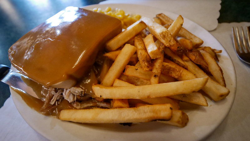 Hot turkey sandwich covered in gravy at Country Kitchen in Port Hastings was the ultimate comfort meal on Cape Breton, Nova Scotia