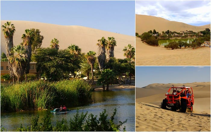 Huacachina is an easy weekend trips from Lima offering an oasis in the desert with dune buggy riding being a top thing to do