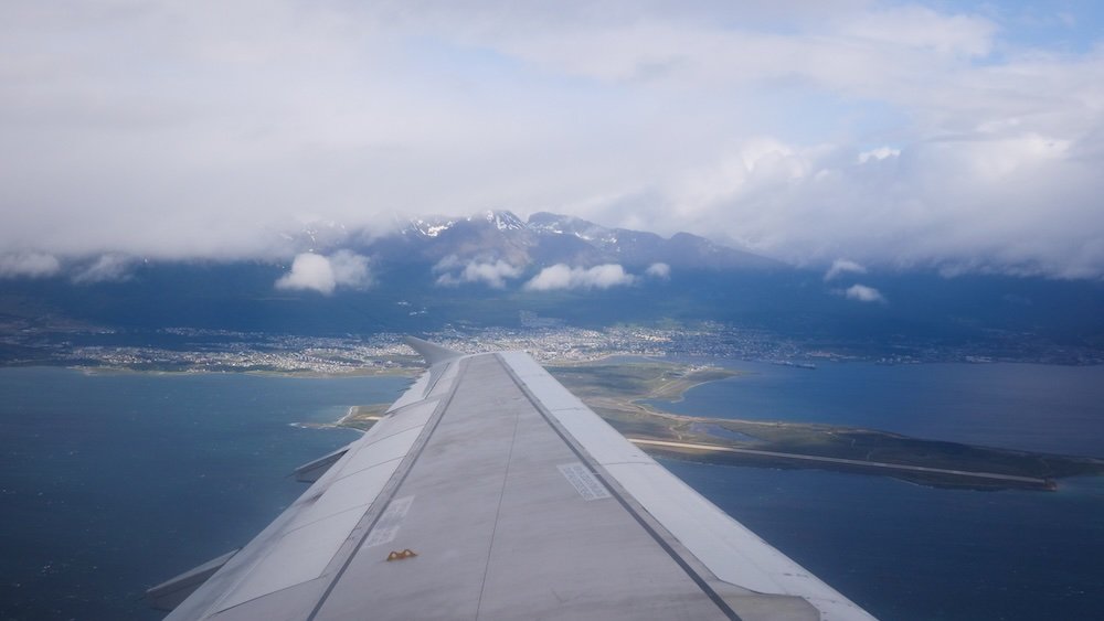 Incredible mountain views leaving Ushuaia, Argentina also known the end of the world on a flight bound for Buenos Aires 