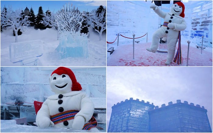 Inside Bonhomme's Ice Palace a magical winter wonderland at Carnaval in Quebec City! 