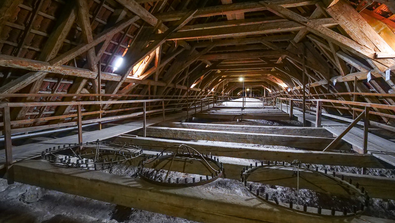 Inside the attic of Naumburg Cathedral, which can only be visited as part of a guided tour offering a unique behind the scenes experience