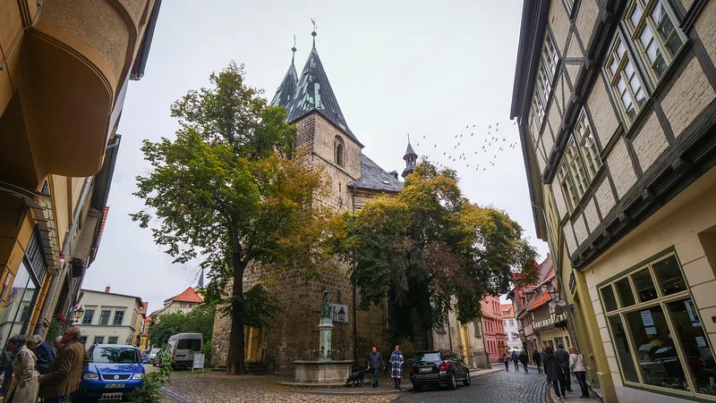 Intersection of medieval lanes in Quedlinburg Intersection of medieval lanes in Quedlinburg