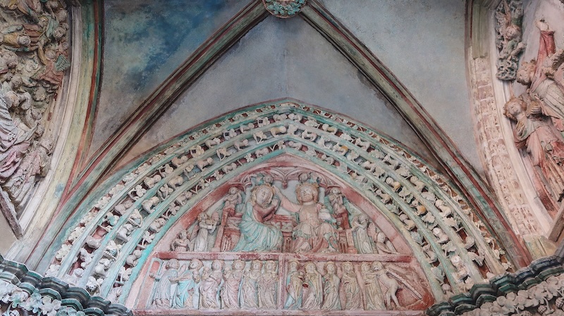 Intricate details inside of the Malbork Castle in Poland 