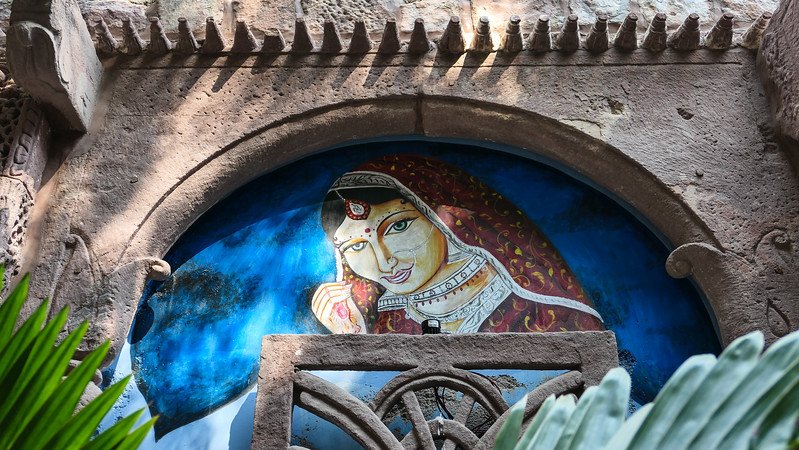 Jodhpur colorful mural street art in  India