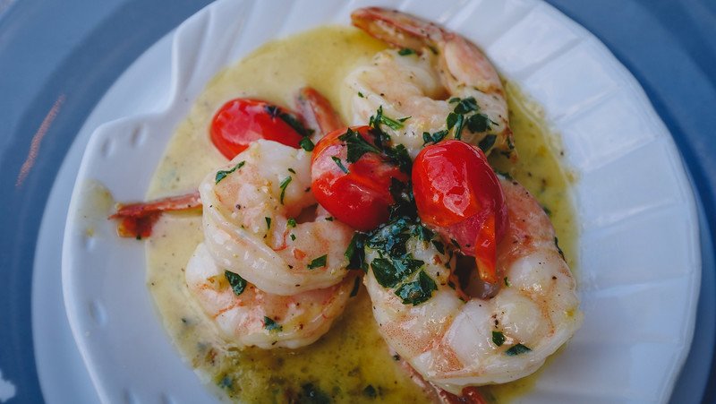 Jumbo shrimp in a cream sauce at The Bicycle Thief was a culinary highlight of the meal and ever so juicy and creamy in Halifax