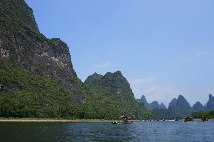 Karsts as far as the eye can see during our Li River cruise in China with natural stunning scenery