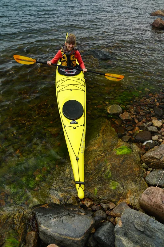 Kayaking on the Archipelago Sea in Finland: That Backpacker Audrey Bergner enjoying Adventure Travel Fun!