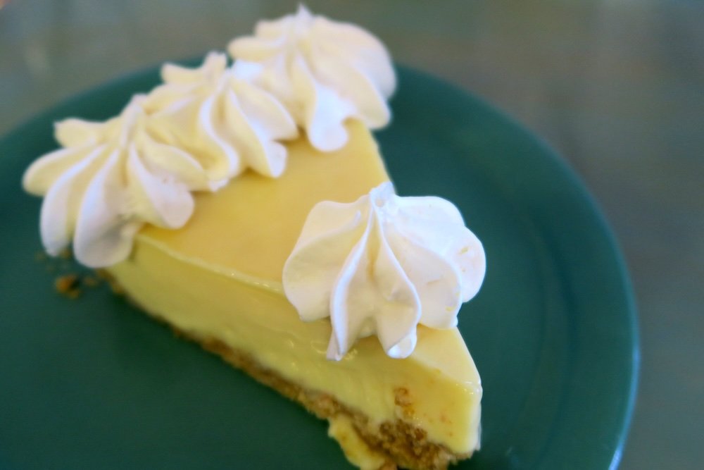 Key Lime Pie with extra whipping cream dollops 