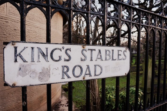 Kings's Stables Road in Edinburgh, Scotland exploring the spooky side of the city 