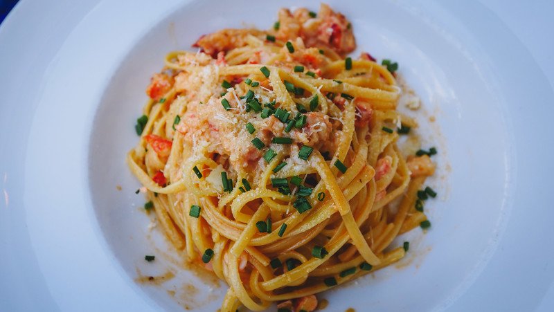 Lobster linguine at The Bicycle Thief in Halifax, Nova Scotia for the best of pasta and seafood