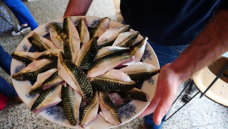 Local fish on offer and served on a plate in Northern Ireland 