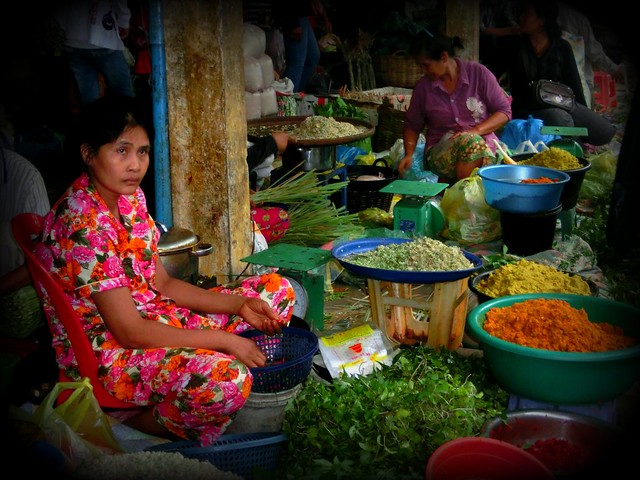 Local fresh markets in Battambang, Cambodia with a colorful assortment of just about everything you could ever imagine 