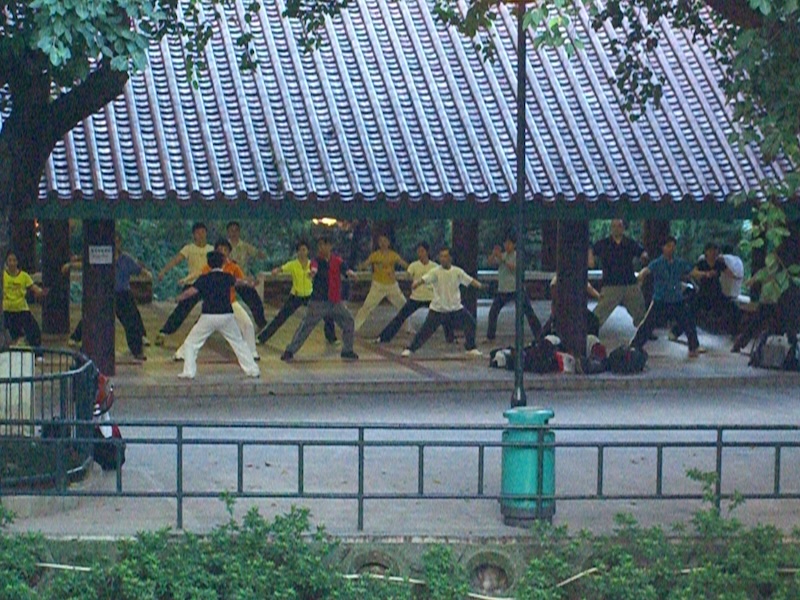Locals enjoying Tai Chi in Hong Kong 