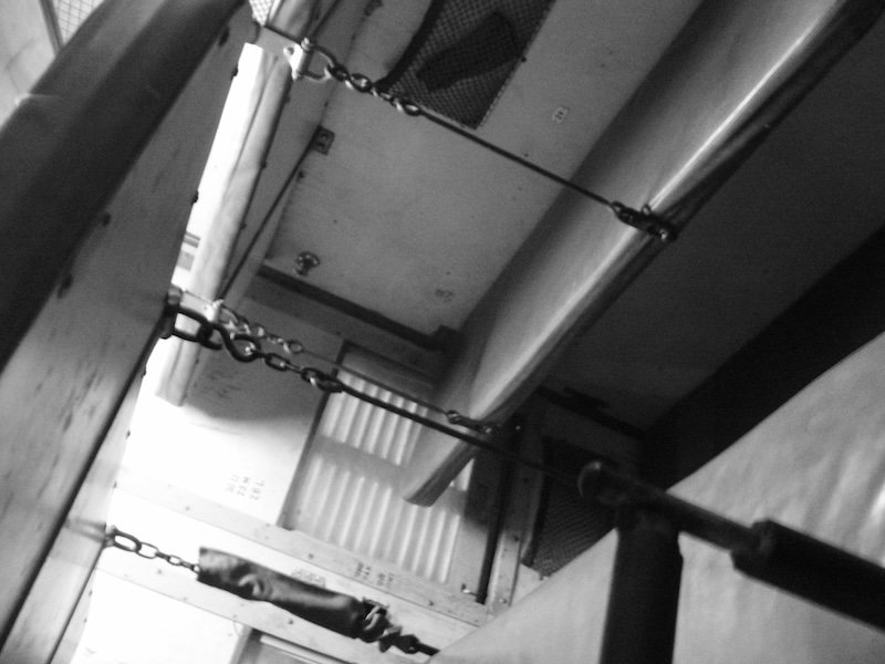 Lower class sleeper births on an Indian train interior views Lower class sleeper births on an Indian train interior views