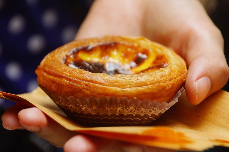 Macanese egg tart best street food snack macro details Macanese egg tart best street food snack macro details