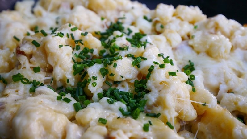 Macro views of hearty Austrian mountain cuisine in Gaisberg, Austria 