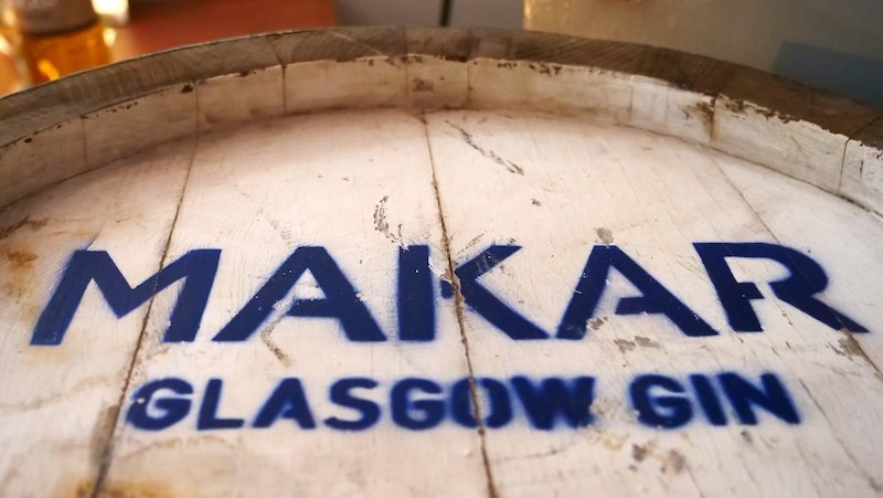 Makar Glasgow Gin barrel macro details in Scotland Makar Glasgow Gin barrel macro details in Scotland