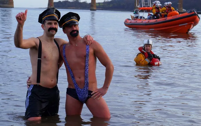 Mankini man at the Loony Dook and I think we can agree that these two win best outfit of the event