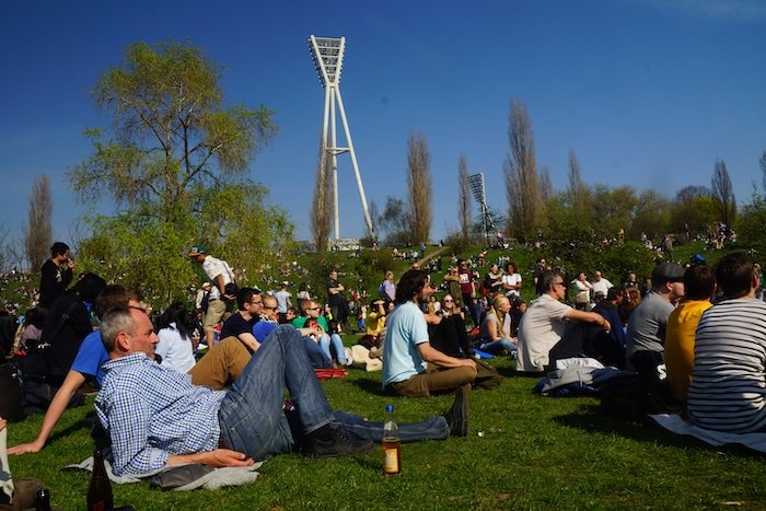 Mauerpark is where everyone heads for rest and relaxation in Berlin, Germany Mauerpark is where everyone heads for rest and relaxation in Berlin, Germany