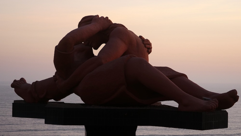 Miraflores love park monument in Lima, Peru 