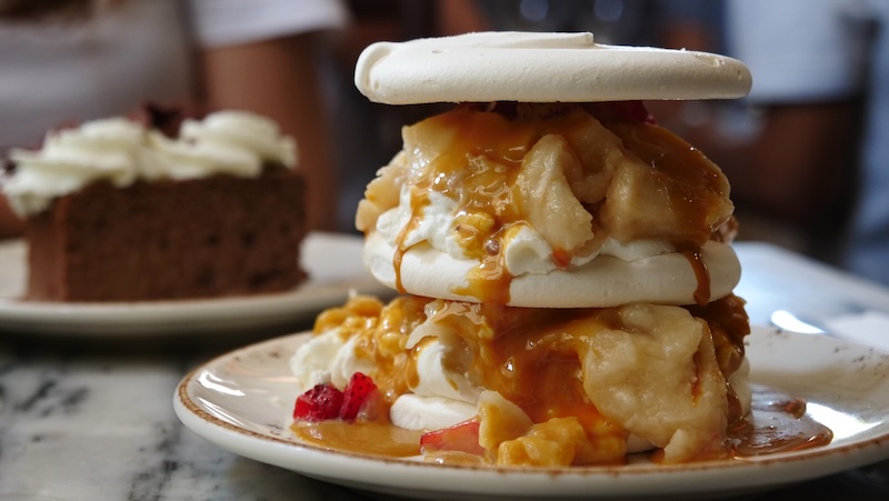 Most absolutely decadent Peruvian dessert with Merengue, Manjar Blanco and Local Fruits in Miraflores, Lima, Peru 