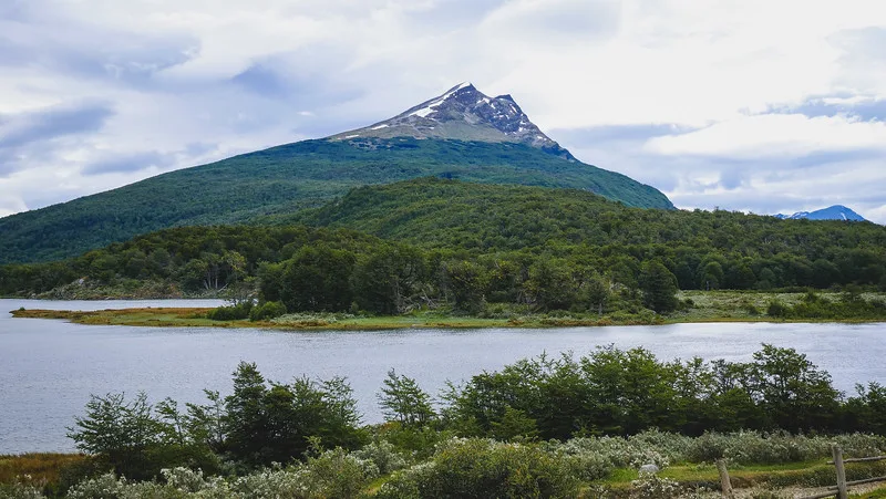 Mountain peaks in Tierra del Fuego National Park offering scenic views in Argentina Mountain peaks in Tierra del Fuego National Park offering scenic views in Argentina