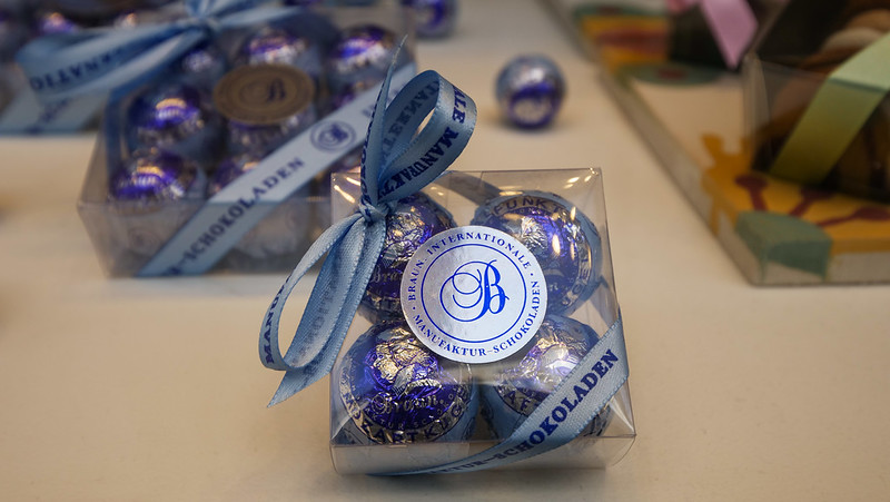 Mozartkugel is a chocolate ball filled with marzipan and pistachio, wrapped in nougat, and dipped in dark chocolate making the perfect sweet gift