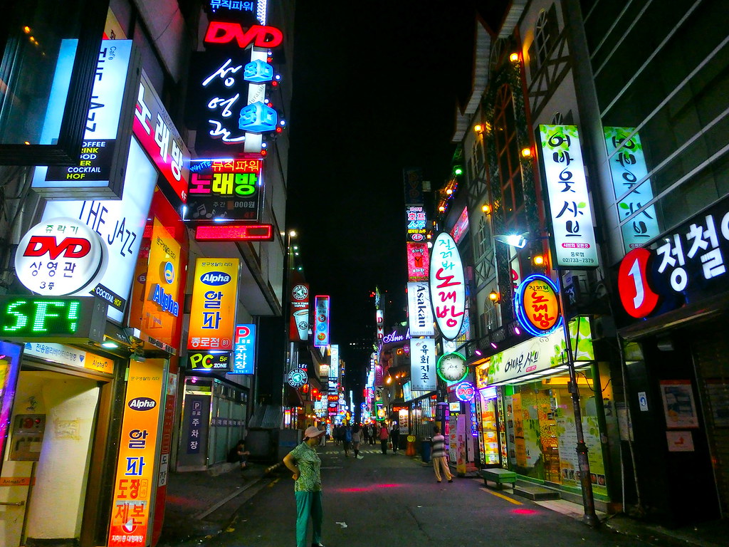 Neon Lights in Myeongdong at night in Seoul, South Korea 