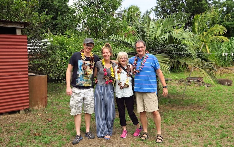 Nomadic Samuel and Audrey Bergner That Backpacker along with Sam's parents enjoying a multigenerational trip to Easter Island Rapa Nui, Chile 