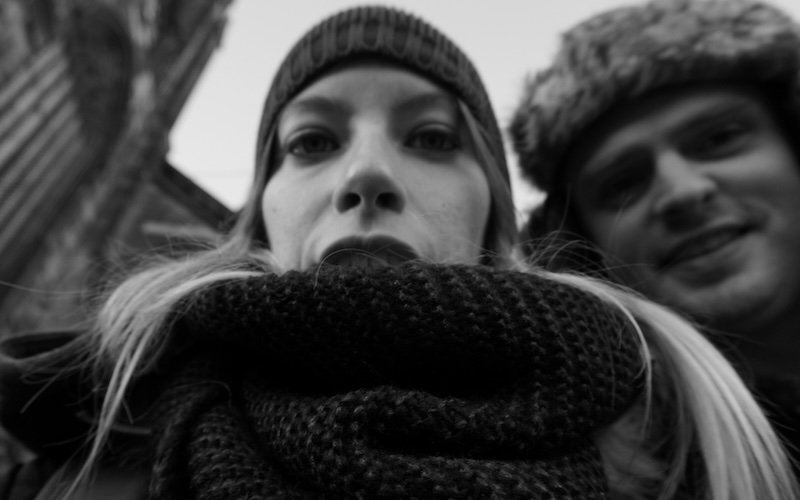 Nomadic Samuel and Audrey Bergner That Backpacker dressed for the cold weather in Edinburgh, Scotland 