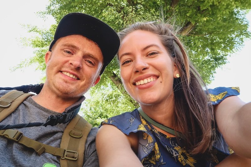 Nomadic Samuel and Audrey Bergner That Backpacker enjoying green spaces and thrilled to be visiting Osaka, Japan 